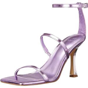 Marc Fisher Heeled Sandal 7 Strappy Square Toe Formal Metallic Purple Dalida